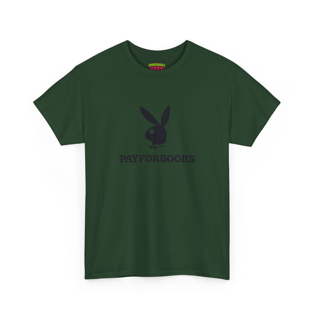 Playboy Parody Logo "Payforboobs" T-Shirt