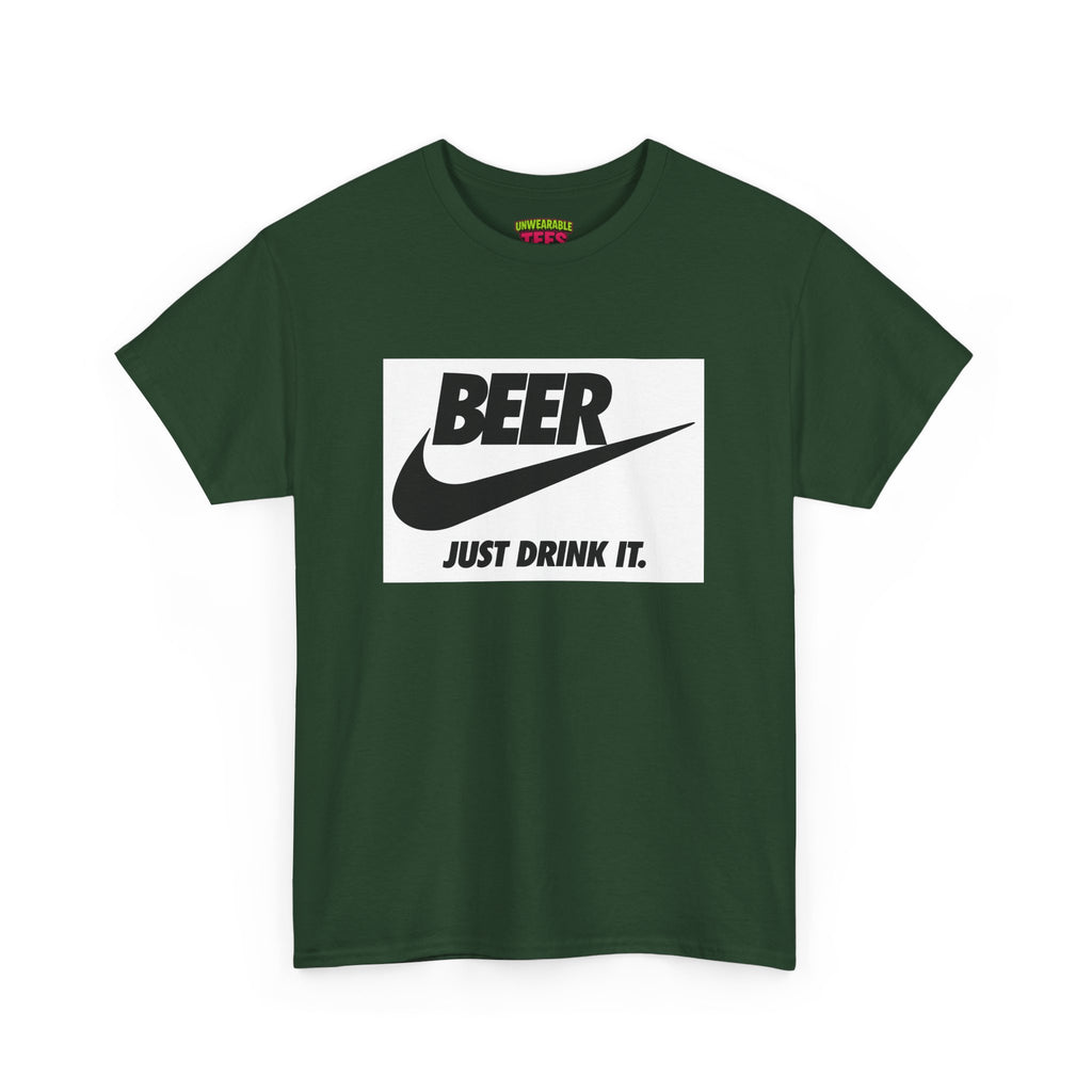 Nike Parody Logo "Beer Just Drink It" T-Shirt
