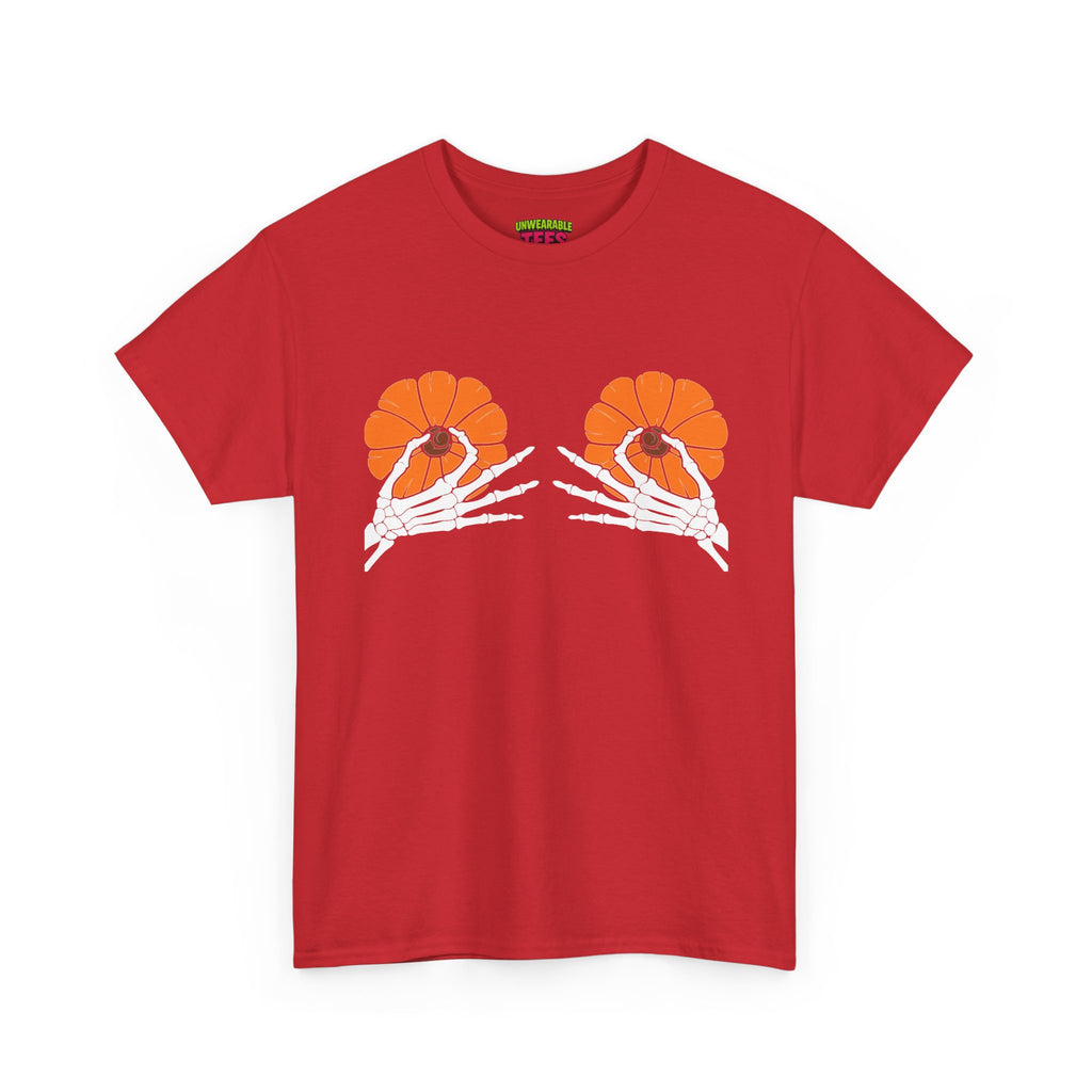 Pumpkin Boobs Inappropriate Halloween T-Shirt