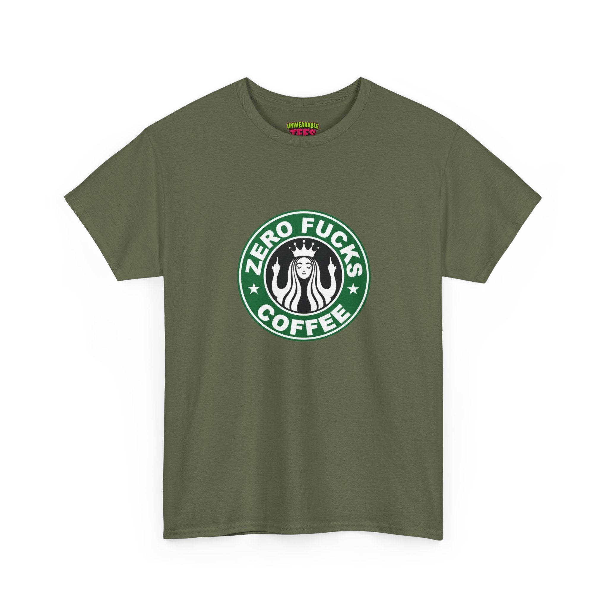 Starbucks Coffee Parody Logo "Zero F**ks Coffee" T-Shirt