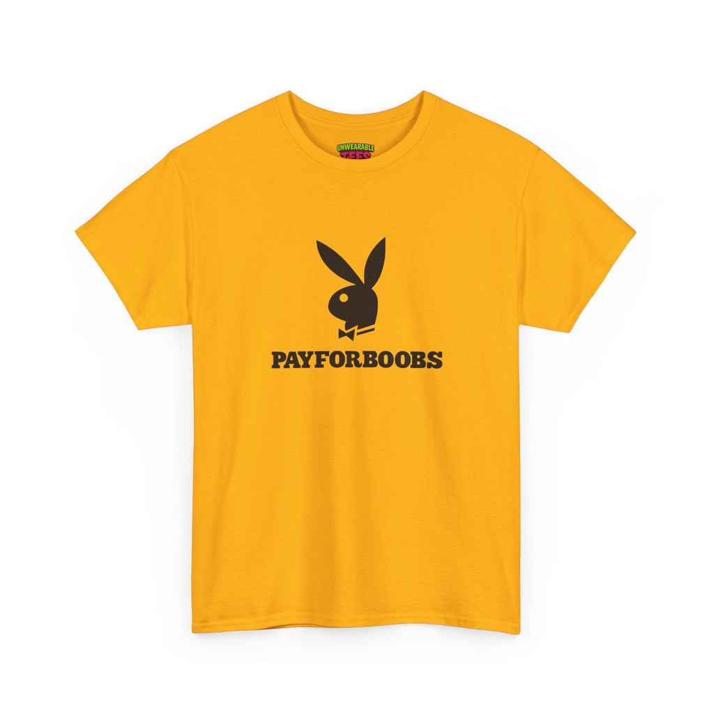 Playboy Parody Logo "Payforboobs" T-Shirt
