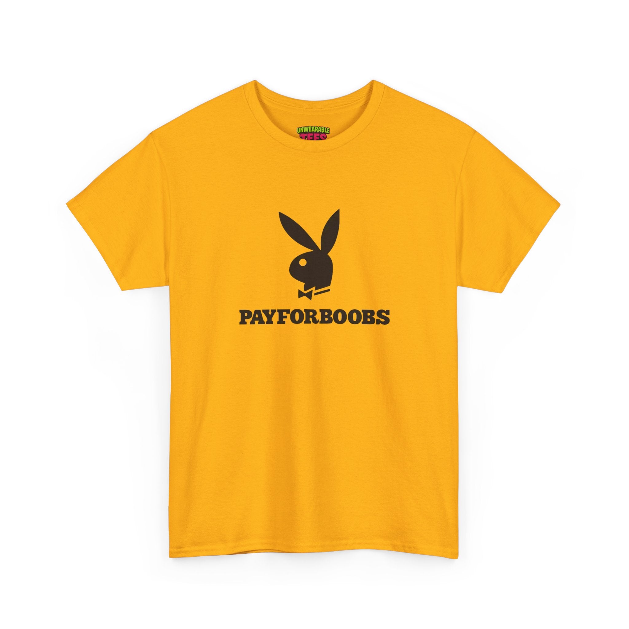 Playboy Parody Logo "Payforboobs" T-Shirt