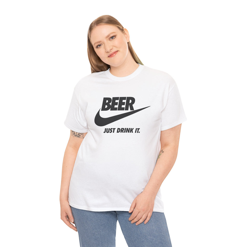 Nike Parody Logo "Beer Just Drink It" T-Shirt