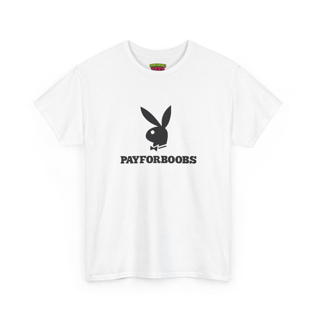 Playboy Parody Logo "Payforboobs" T-Shirt