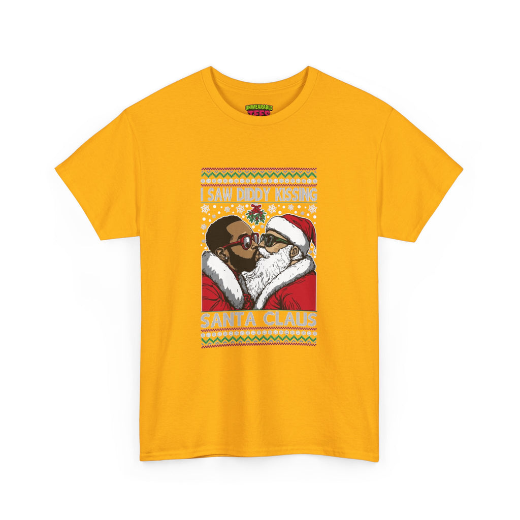 I Saw Diddy Kissing Santa Claus Inappropriate Christmas T-Shirt
