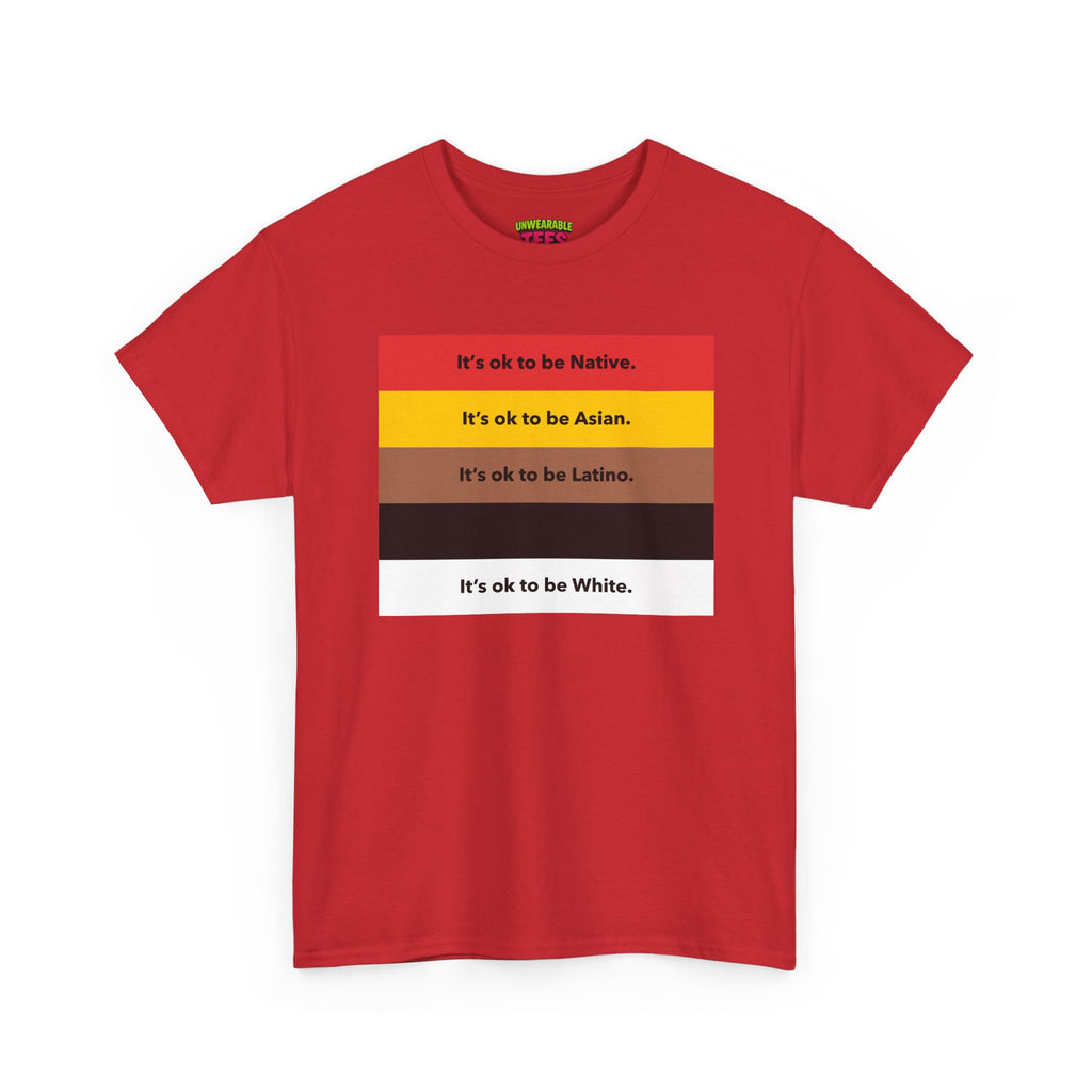 It's Okay To Be Native It's Okay To Be Asian It's Okay To Be Latino It's Okay To Be Black It's Okay To Be White T-Shirt