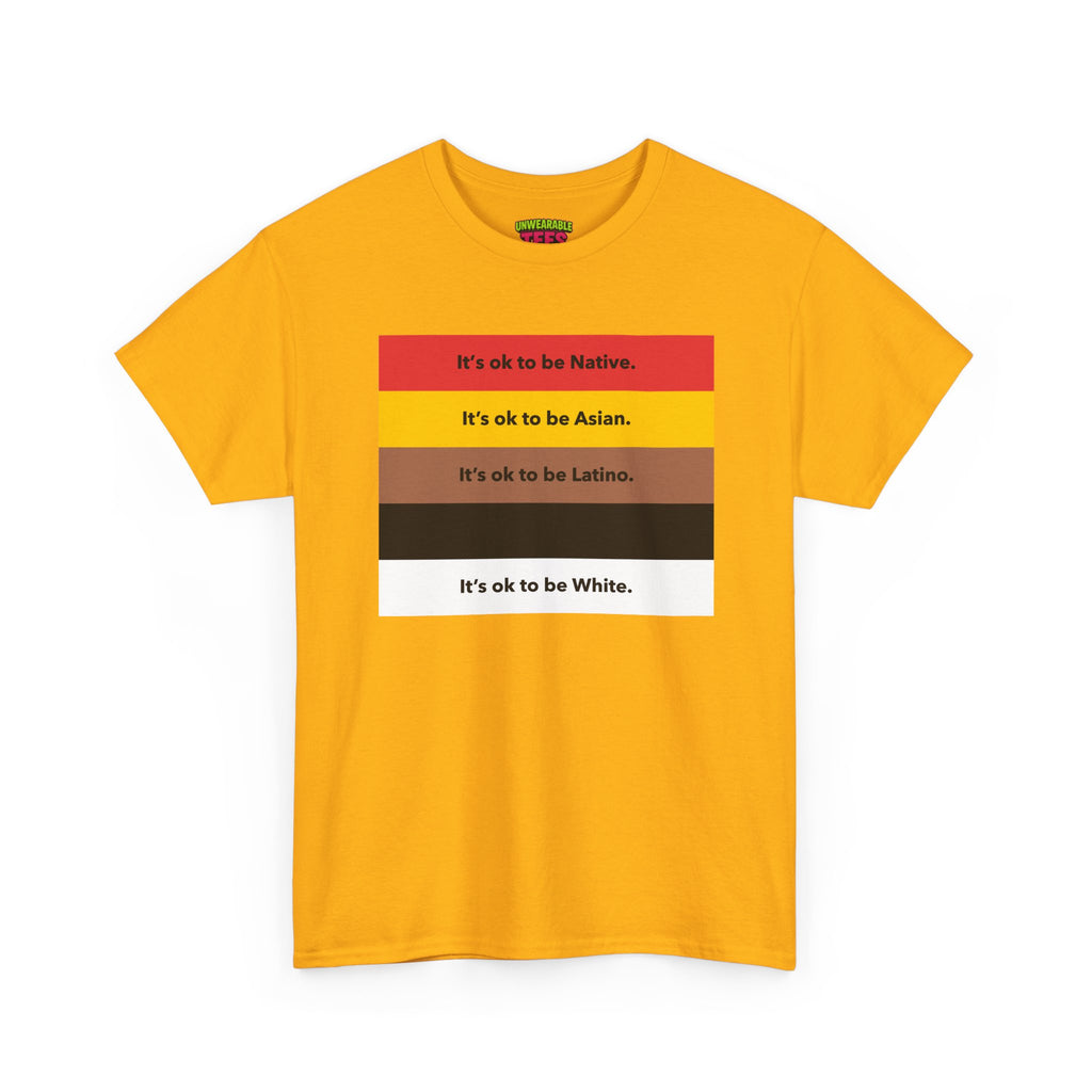 It's Okay To Be Native It's Okay To Be Asian It's Okay To Be Latino It's Okay To Be Black It's Okay To Be White T-Shirt