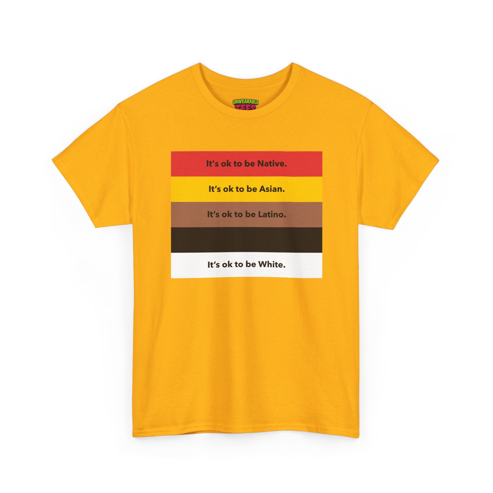 It's Okay To Be Native It's Okay To Be Asian It's Okay To Be Latino It's Okay To Be Black It's Okay To Be White T-Shirt