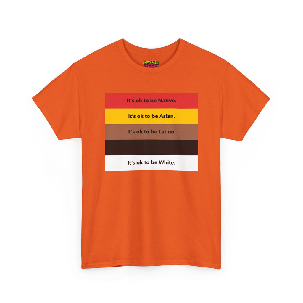 It's Okay To Be Native It's Okay To Be Asian It's Okay To Be Latino It's Okay To Be Black It's Okay To Be White T-Shirt