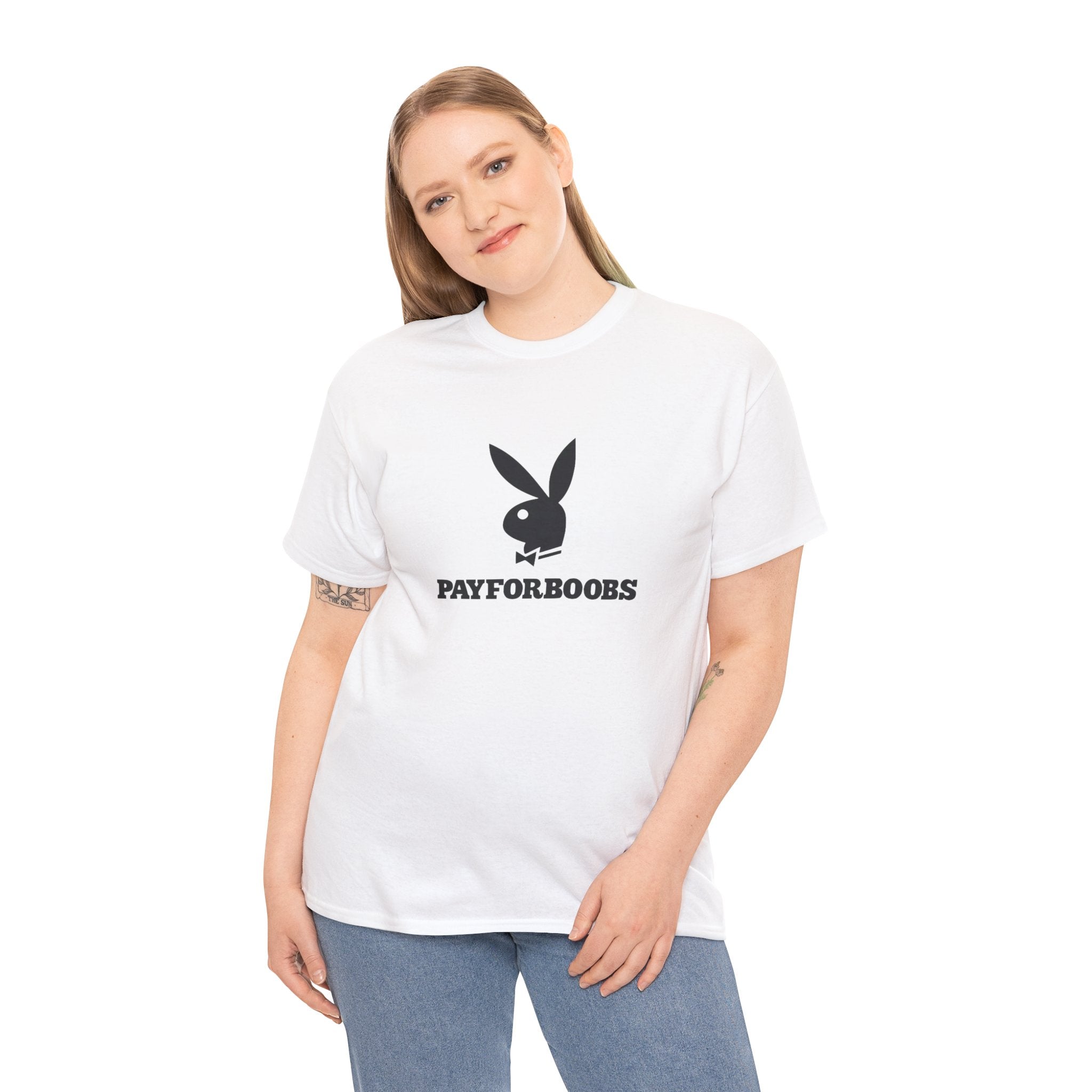 Playboy Parody Logo "Payforboobs" T-Shirt