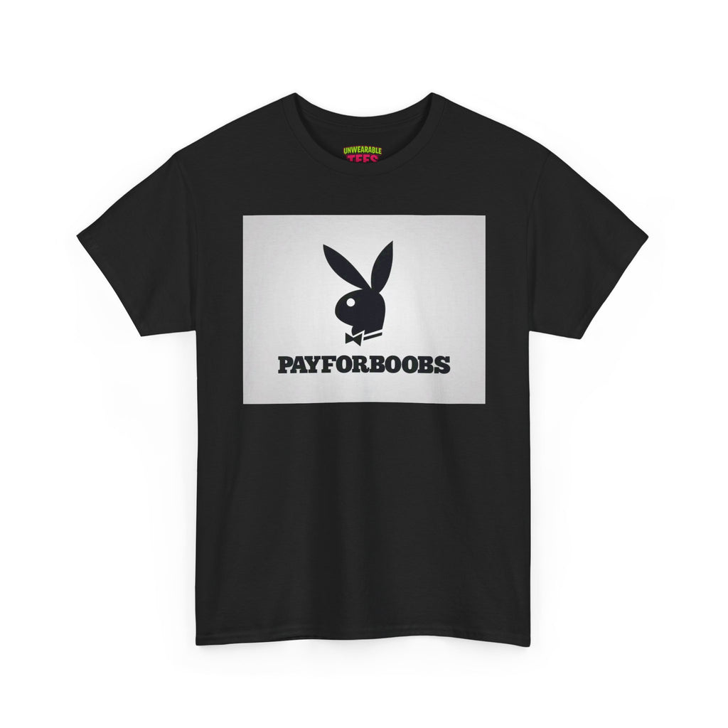 Playboy Parody Logo "Payforboobs" T-Shirt