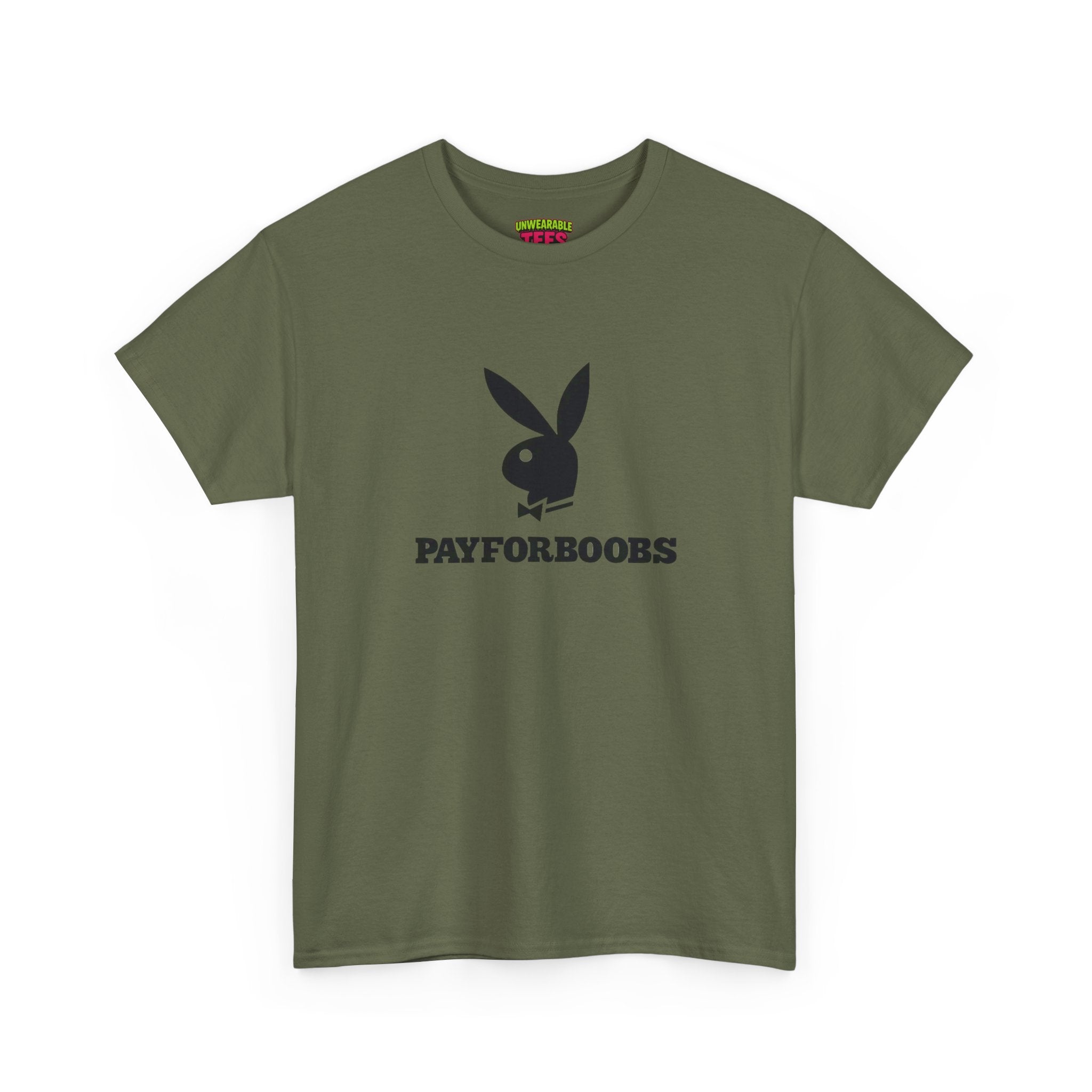 Playboy Parody Logo "Payforboobs" T-Shirt