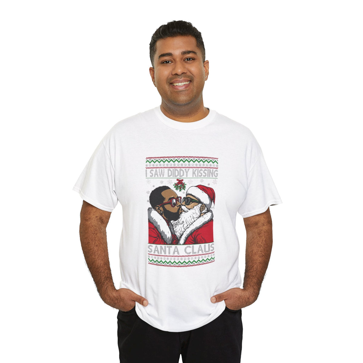 I Saw Diddy Kissing Santa Claus Inappropriate Christmas T-Shirt