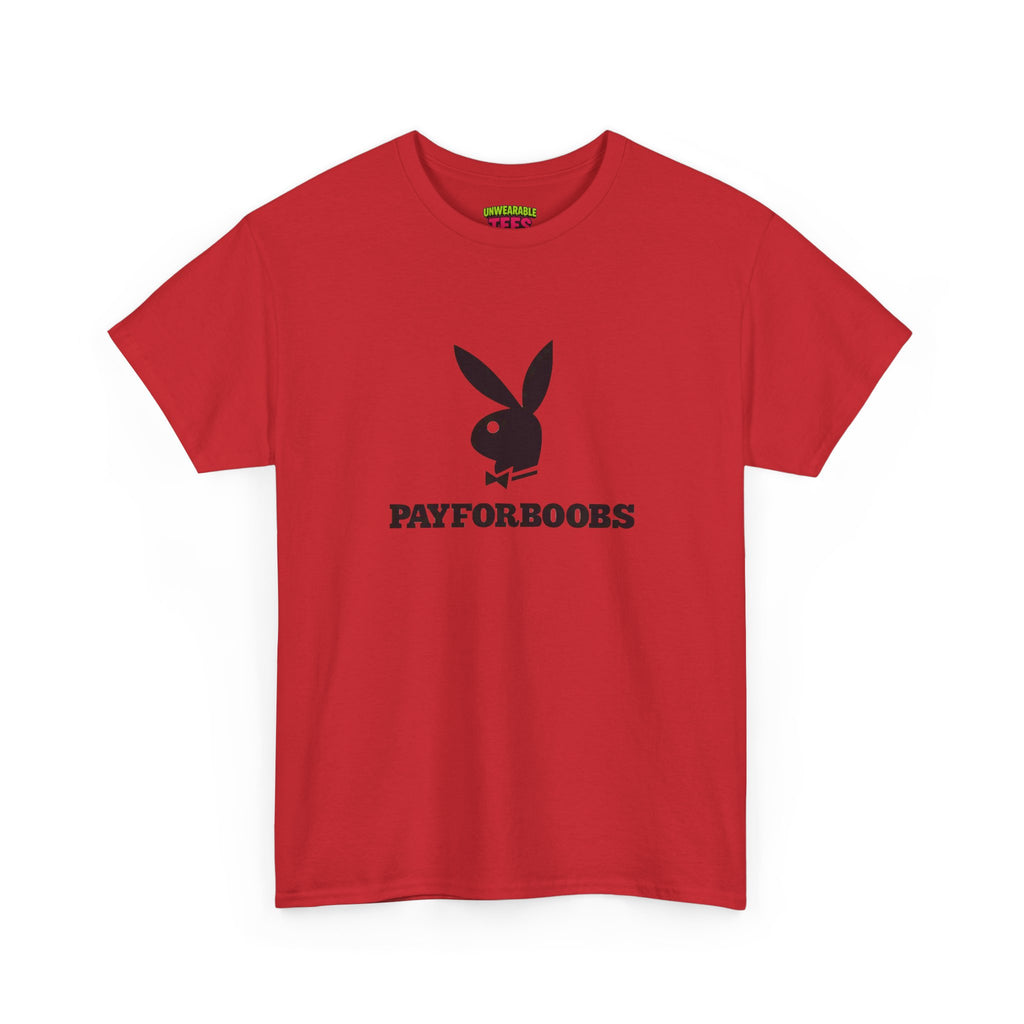 Playboy Parody Logo "Payforboobs" T-Shirt