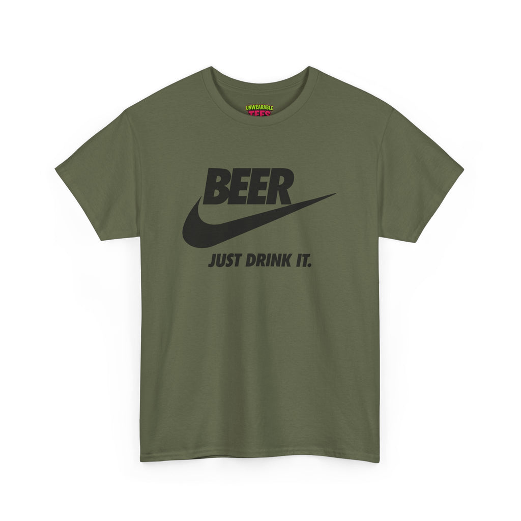 Nike Parody Logo "Beer Just Drink It" T-Shirt