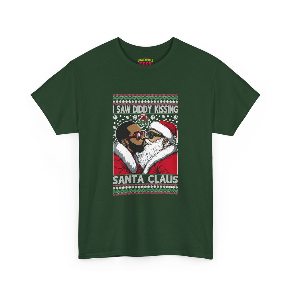 I Saw Diddy Kissing Santa Claus Inappropriate Christmas T-Shirt
