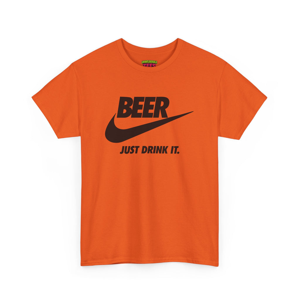 Nike Parody Logo "Beer Just Drink It" T-Shirt