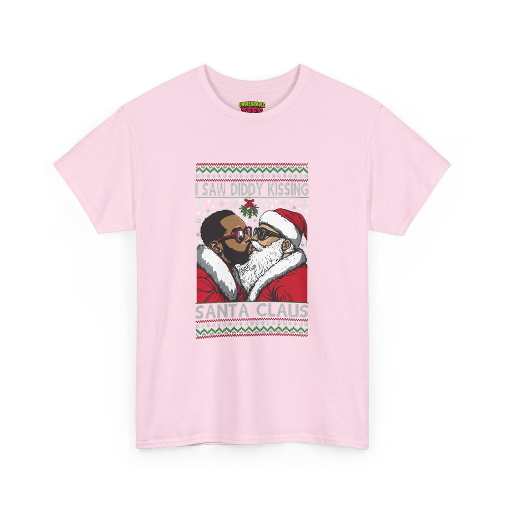 I Saw Diddy Kissing Santa Claus Inappropriate Christmas T-Shirt