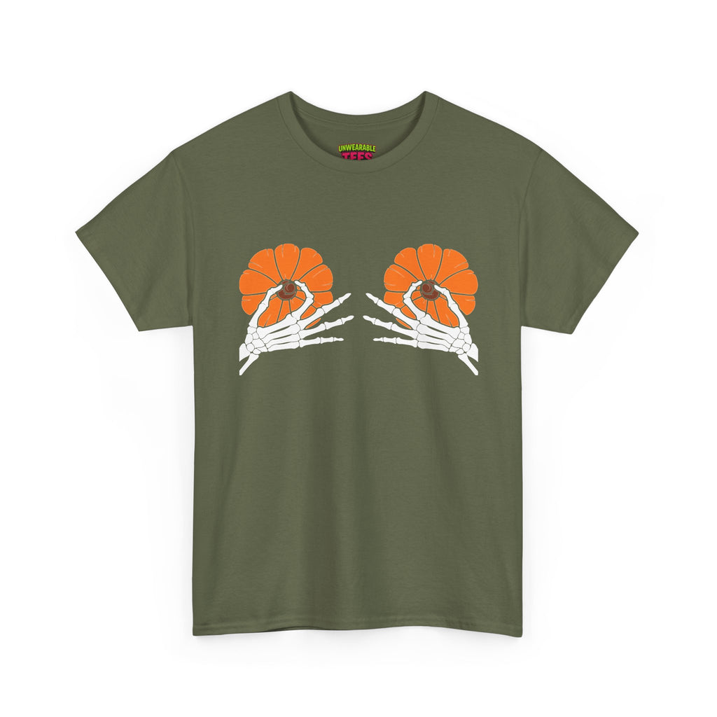 Pumpkin Boobs Inappropriate Halloween T-Shirt
