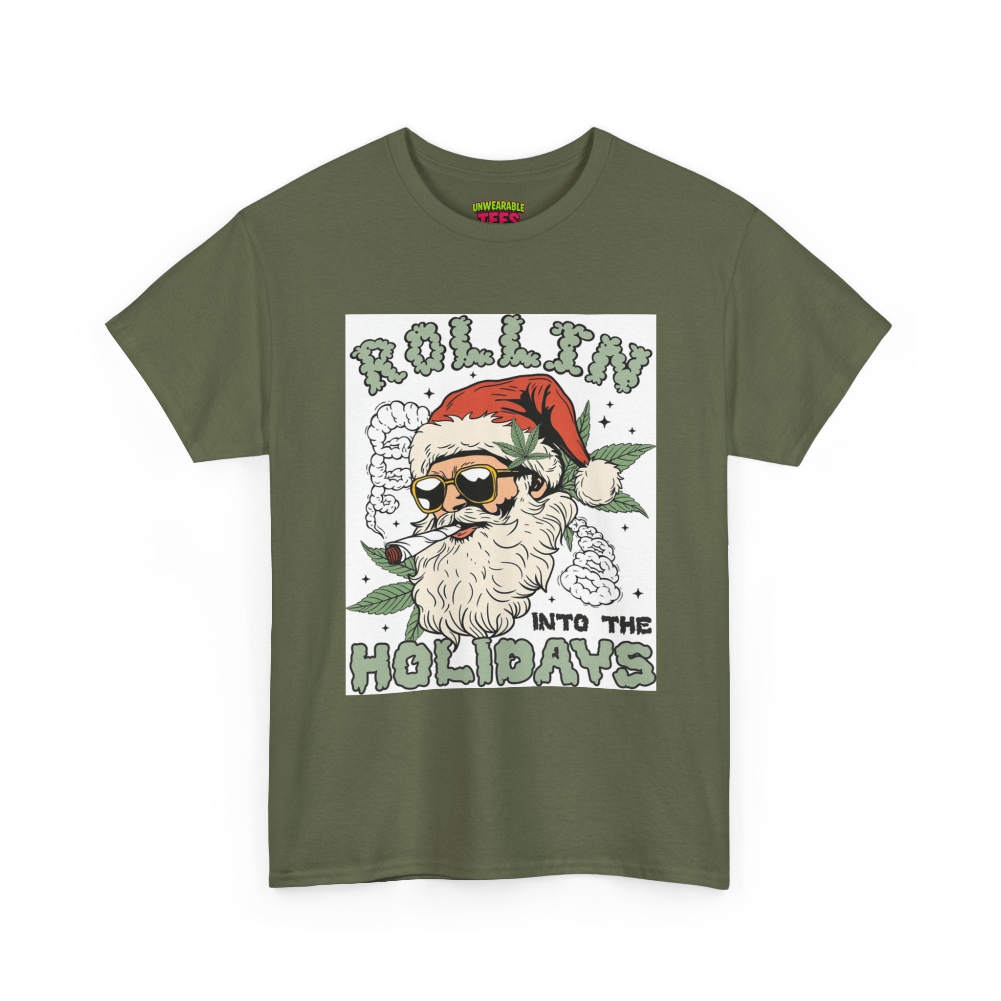 Rolling into the Holidays Inappropriate Christmas T-Shirt