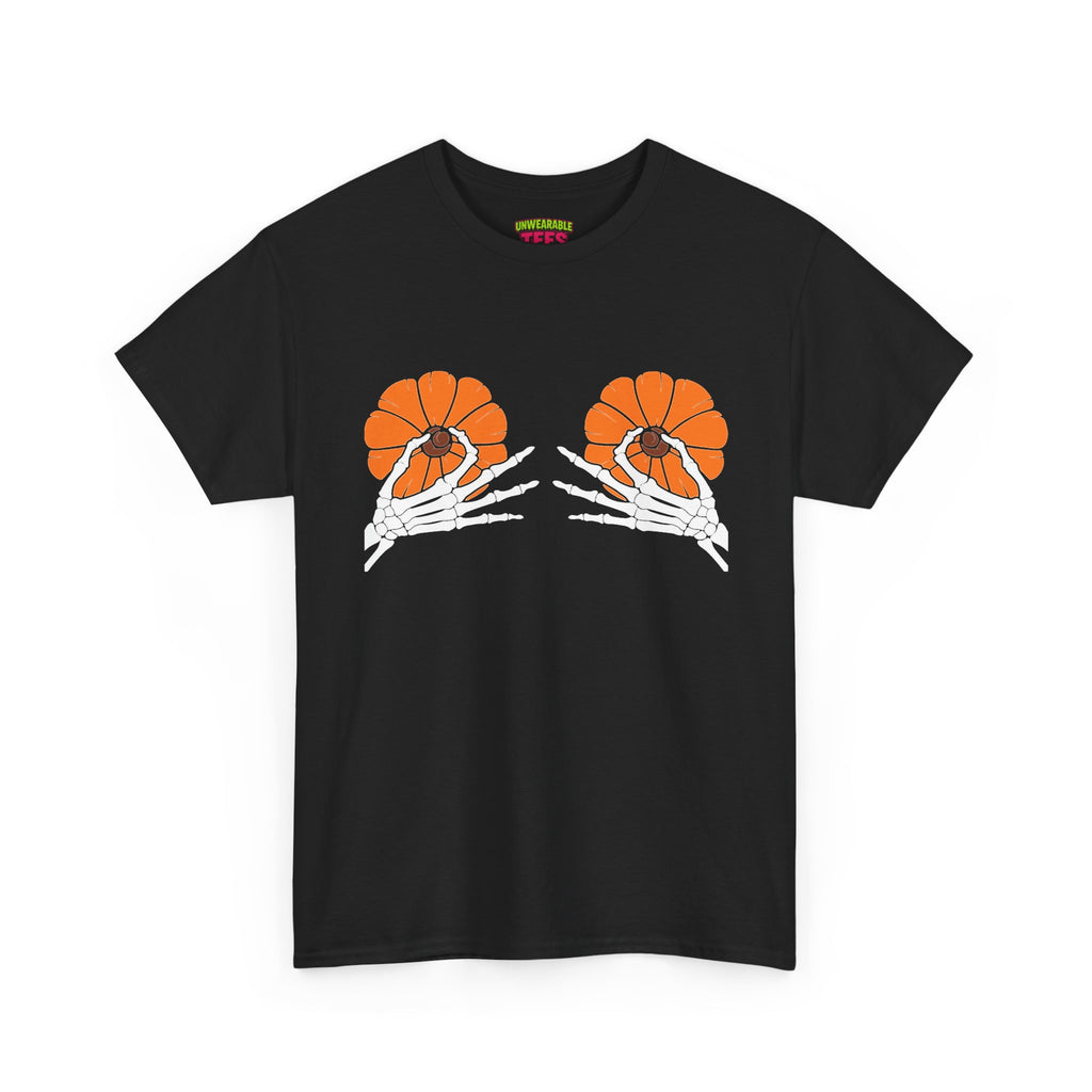Pumpkin Boobs Inappropriate Halloween T-Shirt